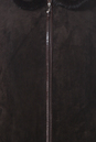 Женское кожаное полупальто из натуральной замши с капюшоном, отделка норка 0900400-5 вид сзади