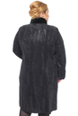 Женское кожаное пальто из натуральной замши с воротником, отделка кролик 0900403-7 вид сзади