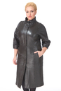 Женское кожаное пальто из натуральной кожи с воротником 0900502-8 вид сзади