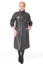 Женское кожаное пальто из натуральной кожи с воротником 0900502-7 вид сзади
