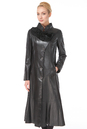 Женское кожаное пальто из натуральной кожи с воротником, отделка замша 0900505