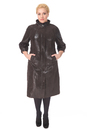 Женское кожаное пальто из натуральной замши (с накатом) с воротником 0900512-6 вид сзади