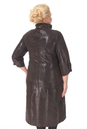 Женское кожаное пальто из натуральной замши (с накатом) с воротником 0900512-5 вид сзади