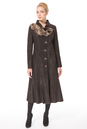 Женское кожаное пальто из натуральной замши (с накатом) с воротником 0900514-3