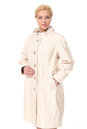 Женское кожаное пальто из натуральной кожи с воротником 0900562-6 вид сзади