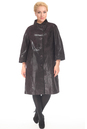 Женское кожаное пальто из натуральной замши (с накатом) с воротником 0900610-6 вид сзади