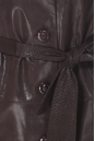 Женское кожаное пальто из натуральной замши (с накатом) с воротником, отделка кролик 0900611-4