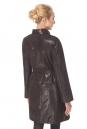 Женское кожаное пальто из натуральной замши (с накатом) с воротником, отделка кролик 0900611-2