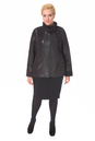 Женская кожаная куртка из натуральной замши (с накатом) с воротником, отделка норка 0900612-7 вид сзади