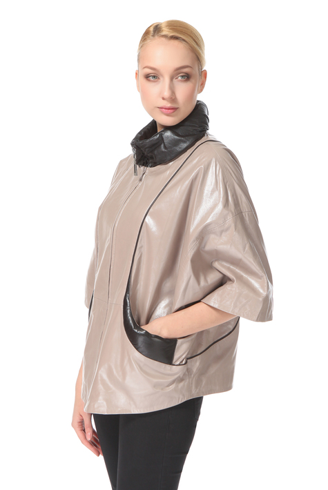 Женская кожаная куртка из натуральной кожи с воротником 0900646