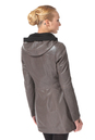 Женское кожаное пальто из натуральной кожи с капюшоном 0900656-4