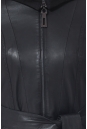 Женское кожаное пальто из натуральной кожи с капюшоном 0900697-6 вид сзади