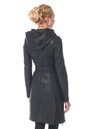 Женское кожаное пальто из натуральной кожи с капюшоном 0900697-2