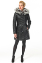 Женское кожаное пальто из натуральной кожи с капюшоном, отделка чернобурка 0900732-4