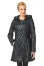 Женское кожаное пальто из натуральной кожи с капюшоном, отделка чернобурка 0900732-5