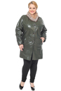 Женское кожаное пальто из натуральной кожи с воротником, отделка лиса 0900797-6 вид сзади