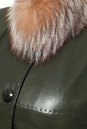 Женское кожаное пальто из натуральной кожи с воротником, отделка лиса 0900797-8 вид сзади