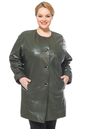 Женское кожаное пальто из натуральной кожи с воротником, отделка лиса 0900797-9 вид сзади