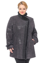 Женское кожаное пальто из натуральной замши с воротником, отделка норка 0900810-5 вид сзади