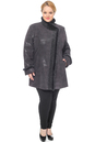 Женское кожаное пальто из натуральной замши с воротником, отделка норка 0900810-8 вид сзади