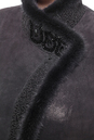 Женское кожаное пальто из натуральной замши с воротником, отделка норка 0900810-4 вид сзади