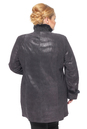 Женское кожаное пальто из натуральной замши с воротником, отделка норка 0900810-9 вид сзади