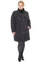 Женское кожаное пальто из натуральной замши с воротником, отделка норка 0900811-8 вид сзади