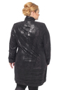 Женское кожаное пальто из натуральной замши с воротником, отделка норка 0900811-8 вид сзади