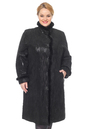 Женское кожаное пальто из натуральной замши с воротником, отделка норка 0900812-6 вид сзади