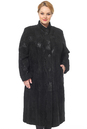 Женское кожаное пальто из натуральной замши с воротником, отделка норка 0900815-8 вид сзади