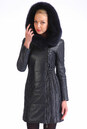 Женское кожаное пальто из натуральной кожи с капюшоном, отделка песец 0900903