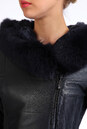 Женское кожаное пальто из натуральной кожи с капюшоном, отделка песец 0900903-4