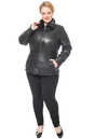 Женская кожаная куртка из натуральной кожи с воротником, отделка искусственный мех 0900925-7 вид сзади