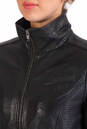 Женская кожаная куртка из натуральной кожи с воротником, отделка искусственный мех 0900925-4