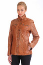 Женская кожаная куртка из натуральной кожи с воротником 0900933