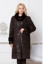 Женское кожаное пальто из натуральной замши с воротником, отделка норка 0901010