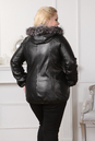 Женская кожаная куртка из натуральной кожи с капюшоном, отделка чернобурка 0901087-2