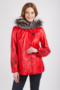 Женская кожаная куртка из натуральной кожи с капюшоном, отделка чернобурка 0901097