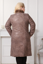 Женское кожаное пальто из натуральной замши с воротником, отделка норка 0901116-7 вид сзади