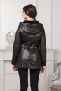 Женская кожаная куртка из натуральной кожи с капюшоном, отделка астраган 0901125-4