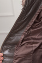 Женская кожаная куртка из натуральной кожи с капюшоном, отделка мутон 0901130-2