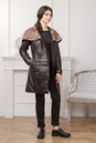 Женское кожаное пальто из натуральной кожи с капюшоном, отделка мутон 0901133-2
