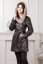 Женская кожаная куртка из натуральной кожи с капюшоном, отделка мутон 0901135-4