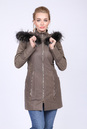 Женская кожаная куртка из натуральной кожи с капюшоном, отделка енот 0901249
