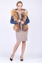 Женская кожаная куртка из натуральной кожи с капюшоном, отделка лиса 0901268-3