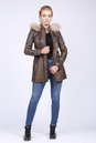 Женская кожаная куртка из натуральной кожи с капюшоном, отделка енот 0901274-2
