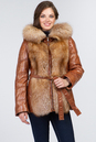 Женская кожаная куртка из натуральной кожи с капюшоном, отделка лиса 0901275