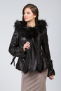 Женская кожаная куртка из натуральной кожи с капюшоном, отделка енот 0901299