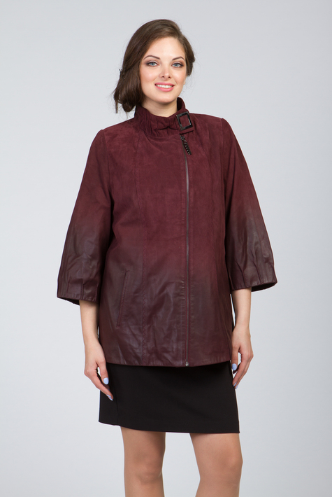 Женская кожаная куртка из натуральной кожи с воротником 0901308