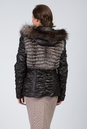 Женская кожаная куртка из натуральной кожи с капюшоном, отделка чернобурка 0901309-2